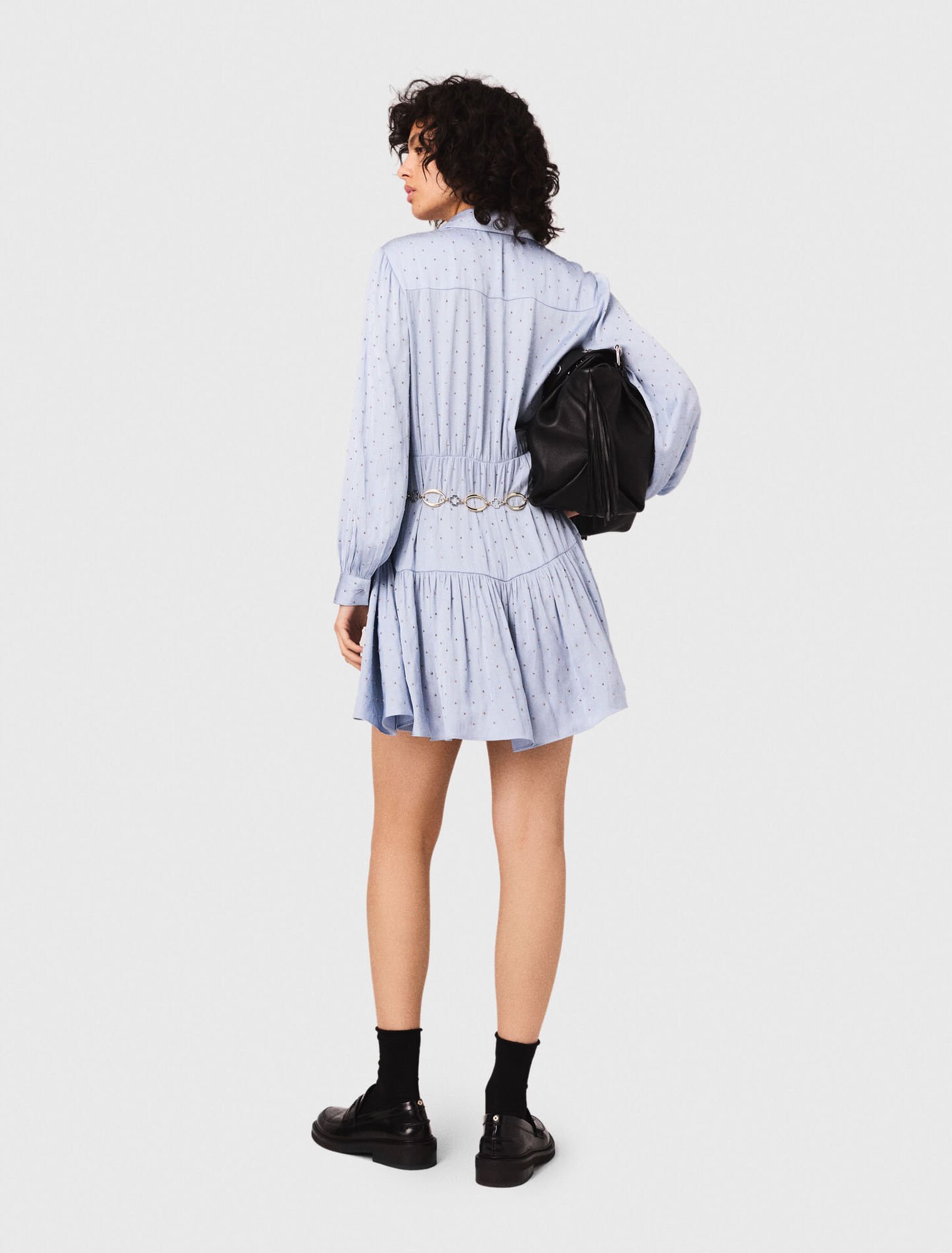 Studded flowing shirt dress