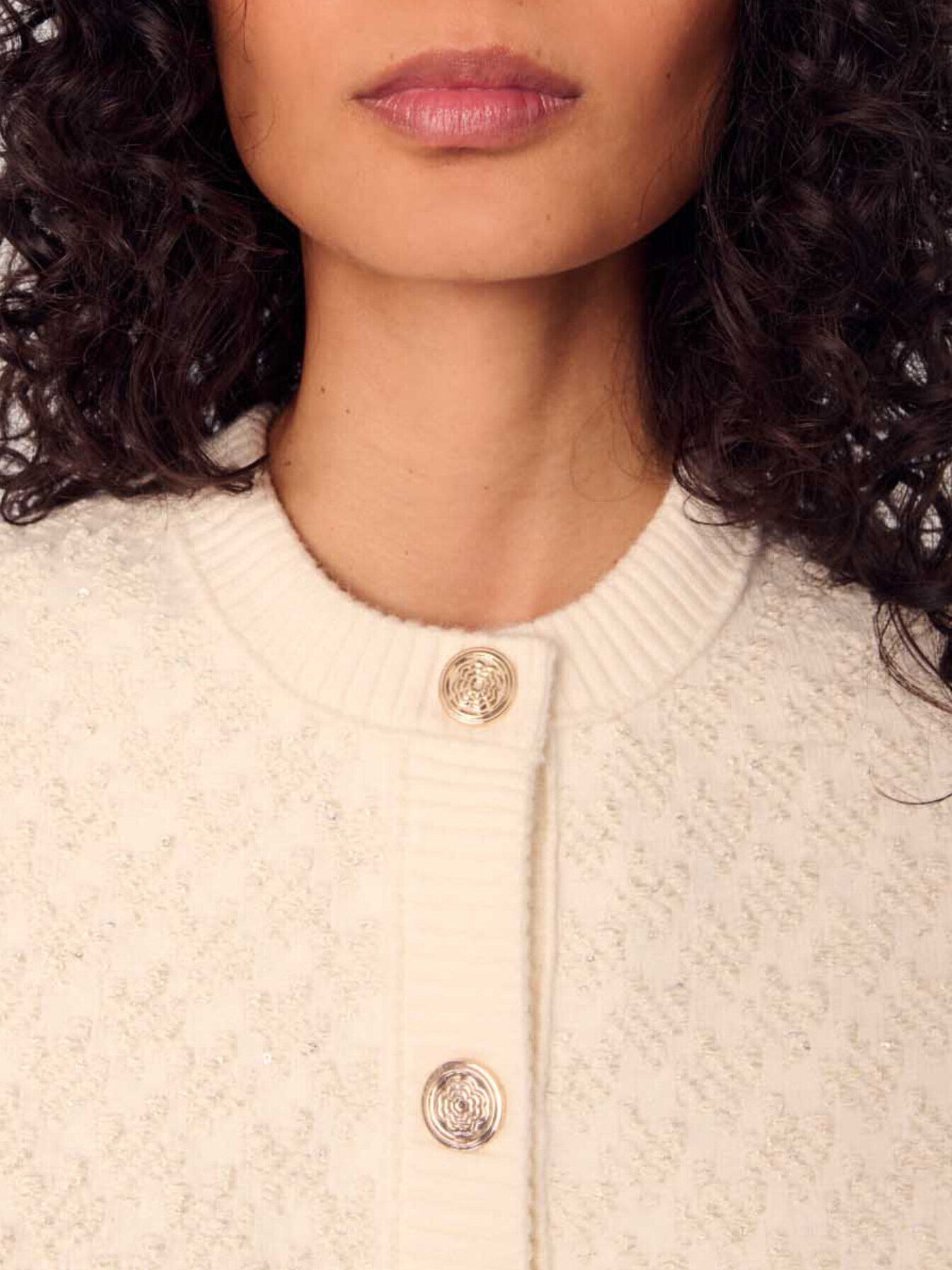 Short tweed-effect cardigan White For Women | Maje