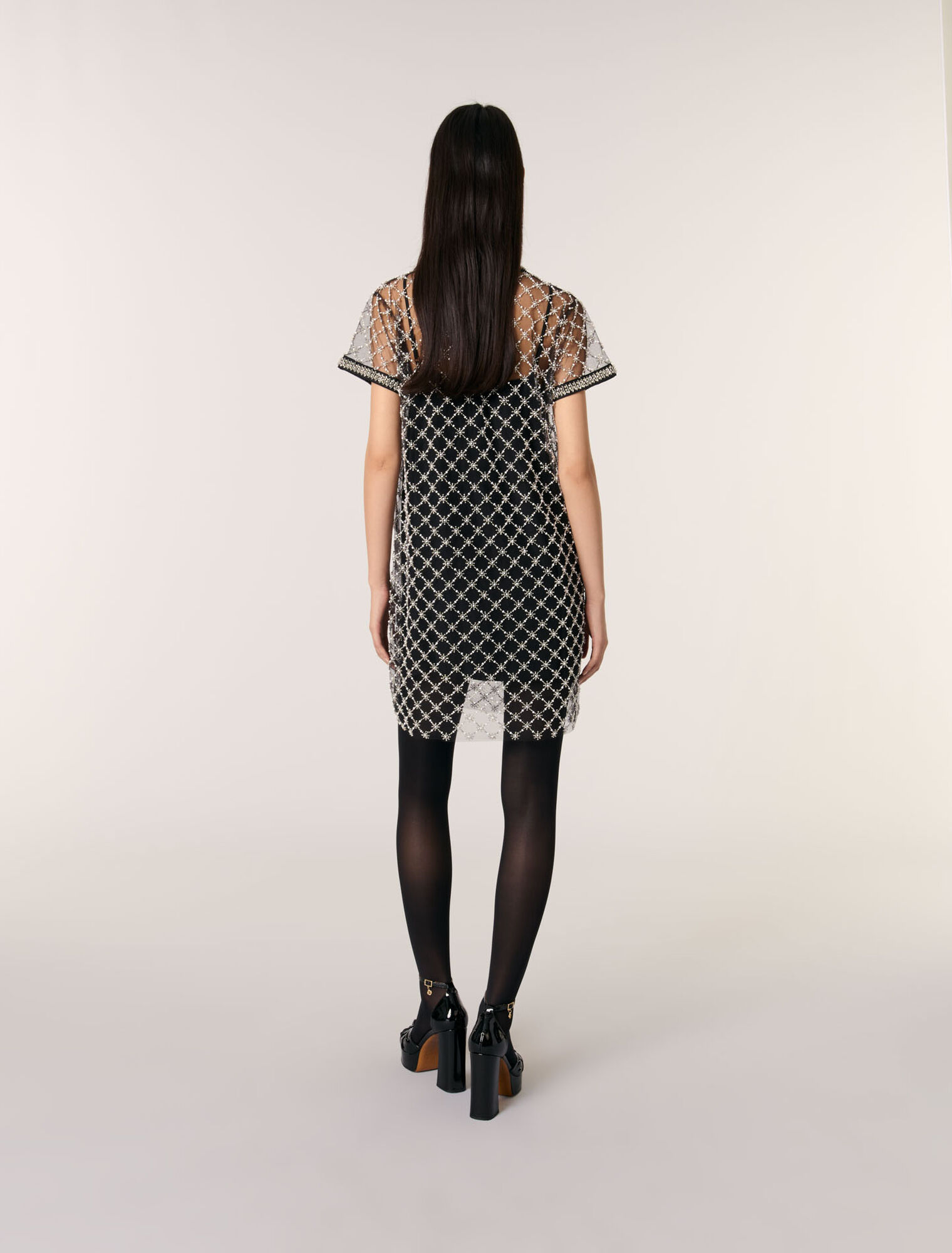 Mini embroidered tulle dress