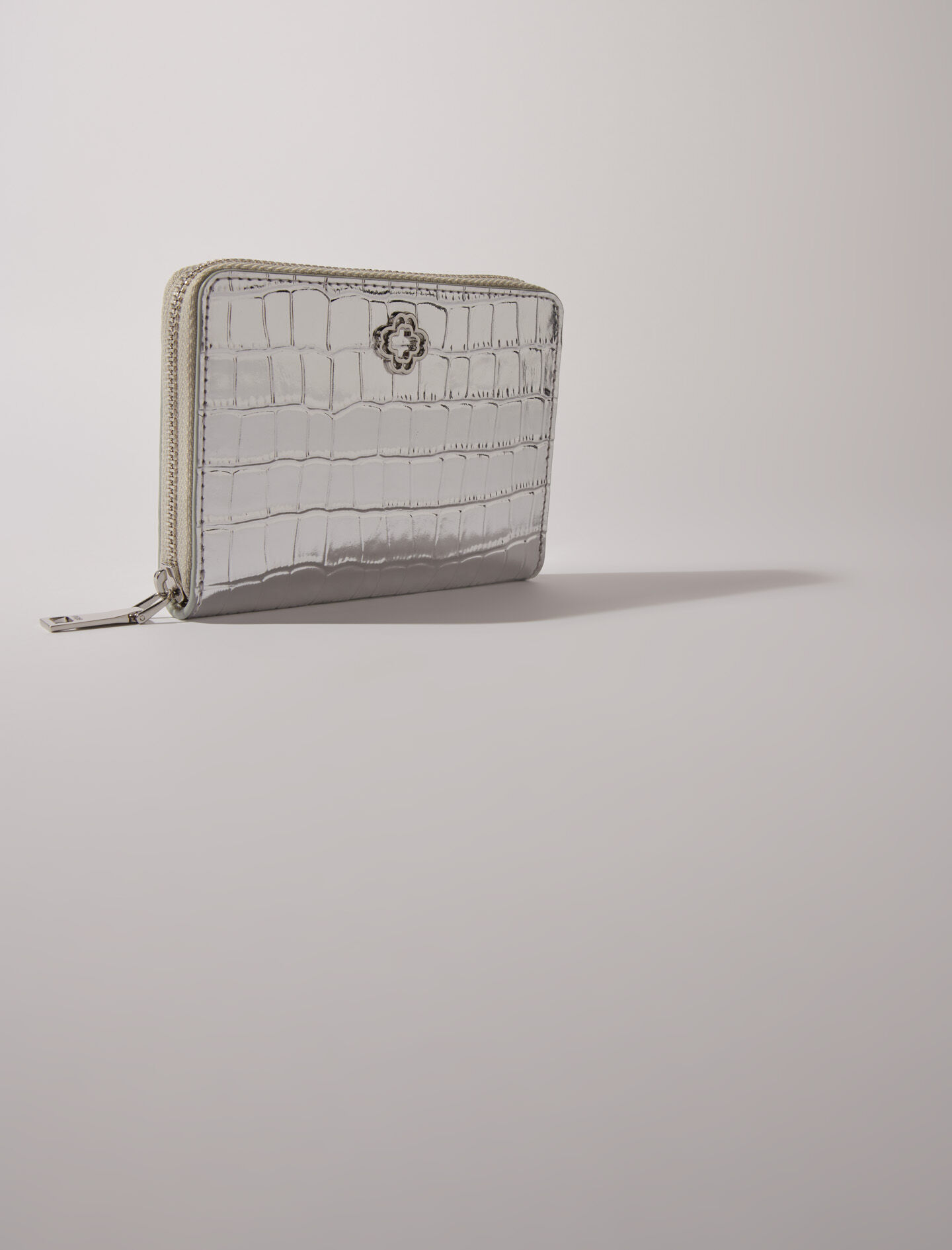 Mock croc leather wallet