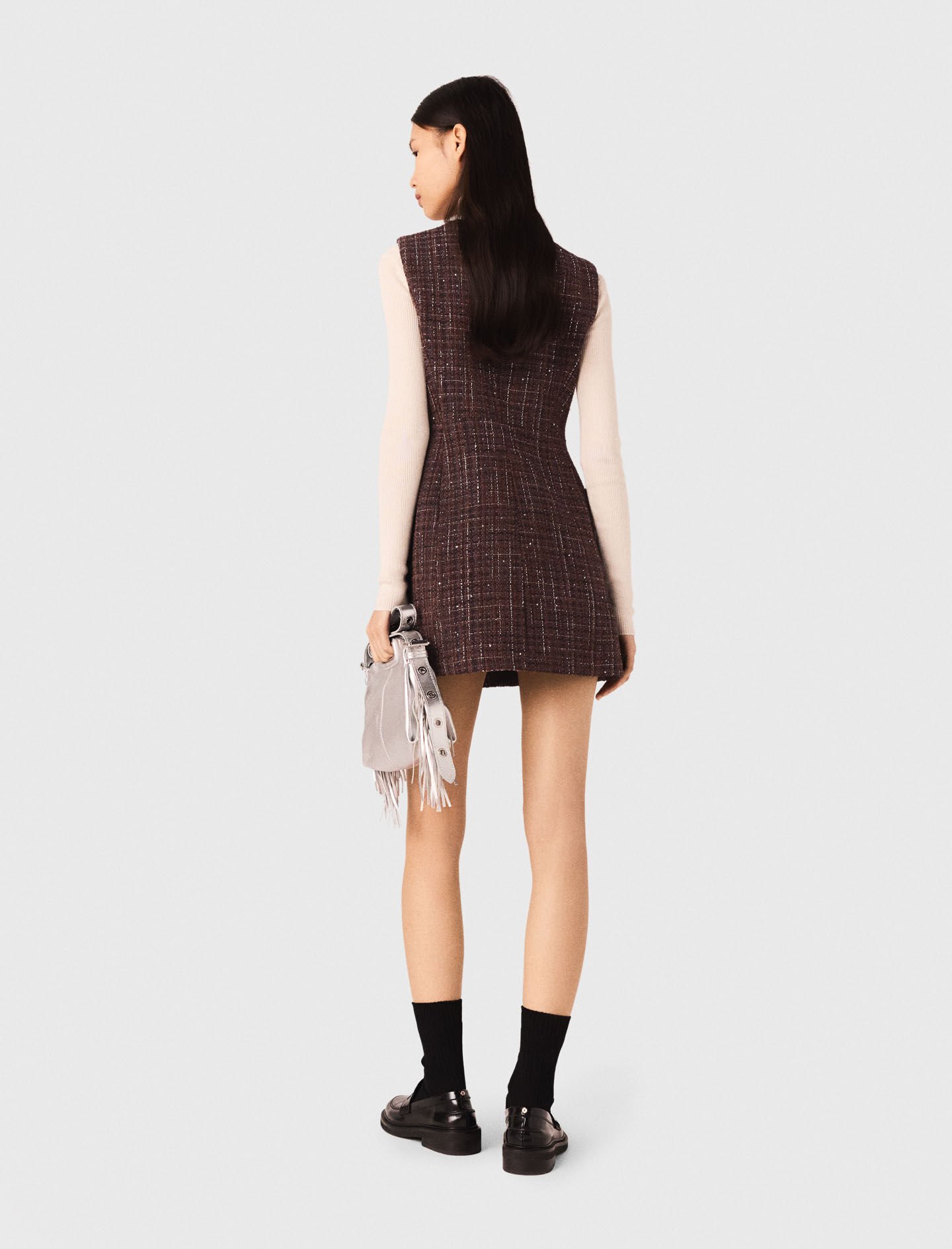 Mini tweed dress Brown For Women | Maje