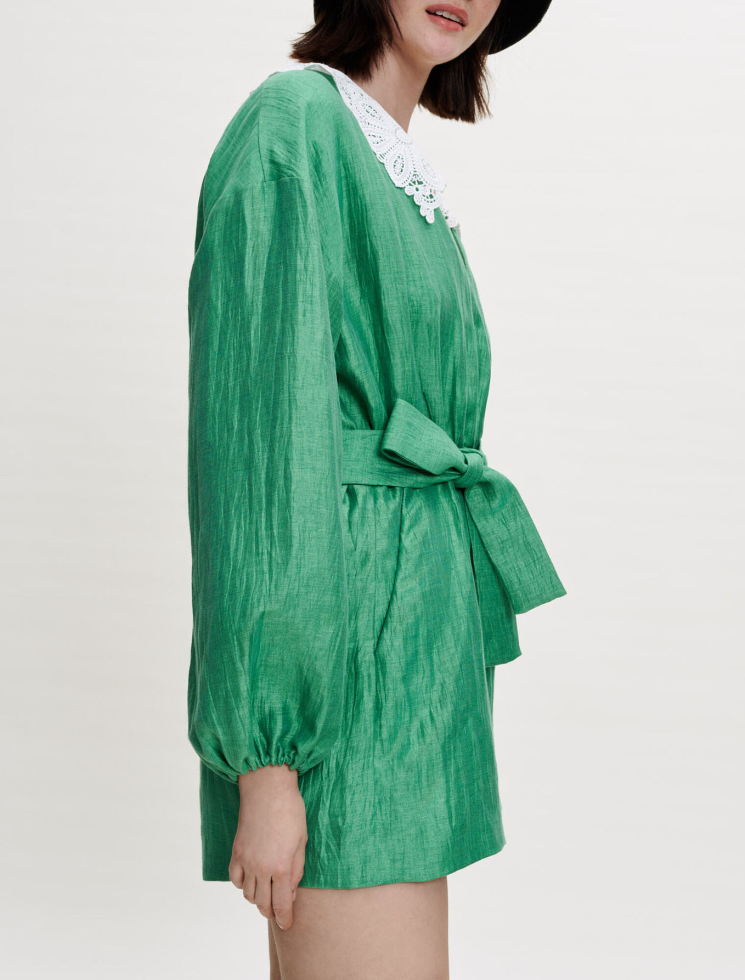 Linen short jumpsuit