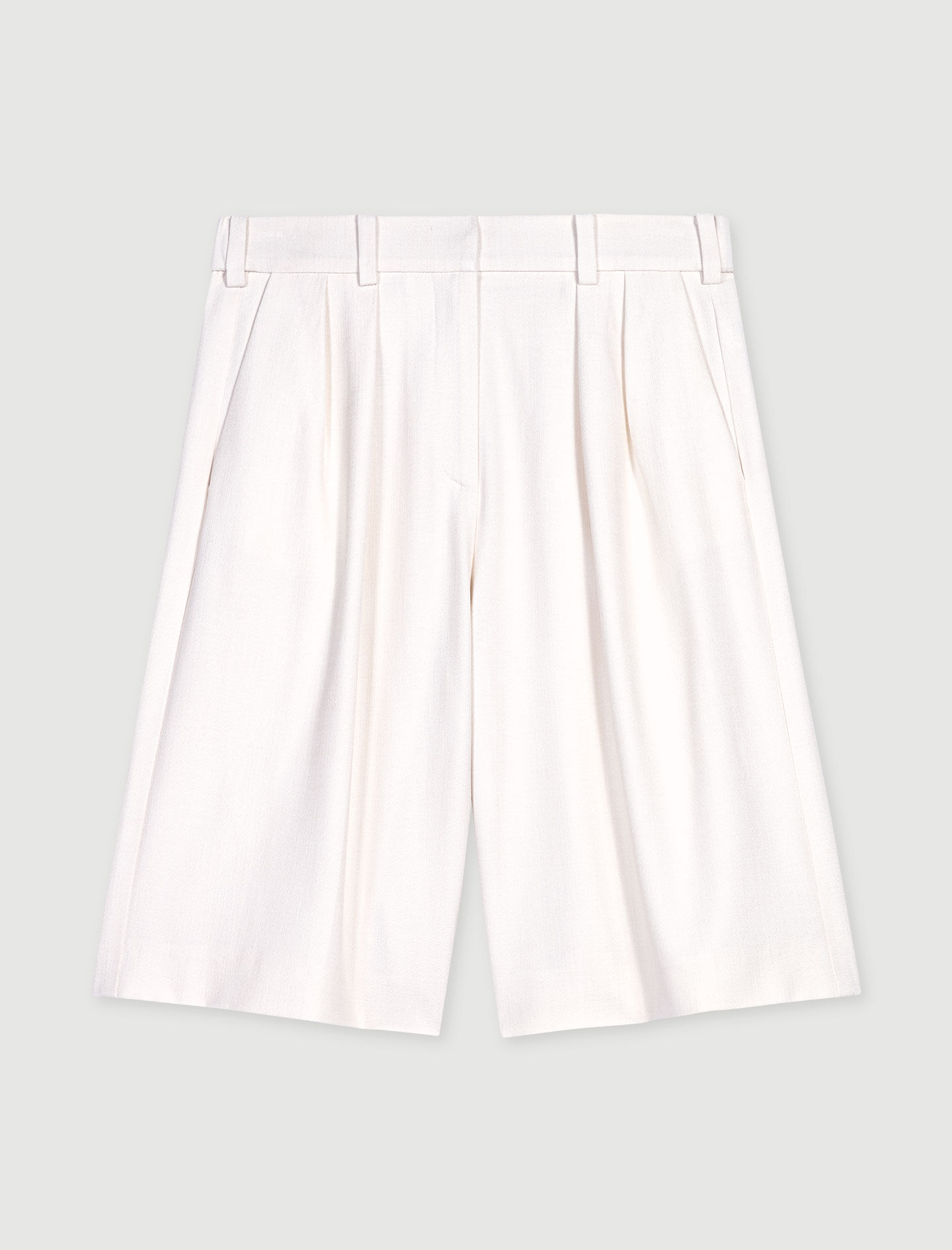 ★NOFFICIALNOFFICE★LACE-TRIMMED PLEATED BERMUDA IVORY★人気 SUNI SHORT - OFF WHITE – CULT GAIA