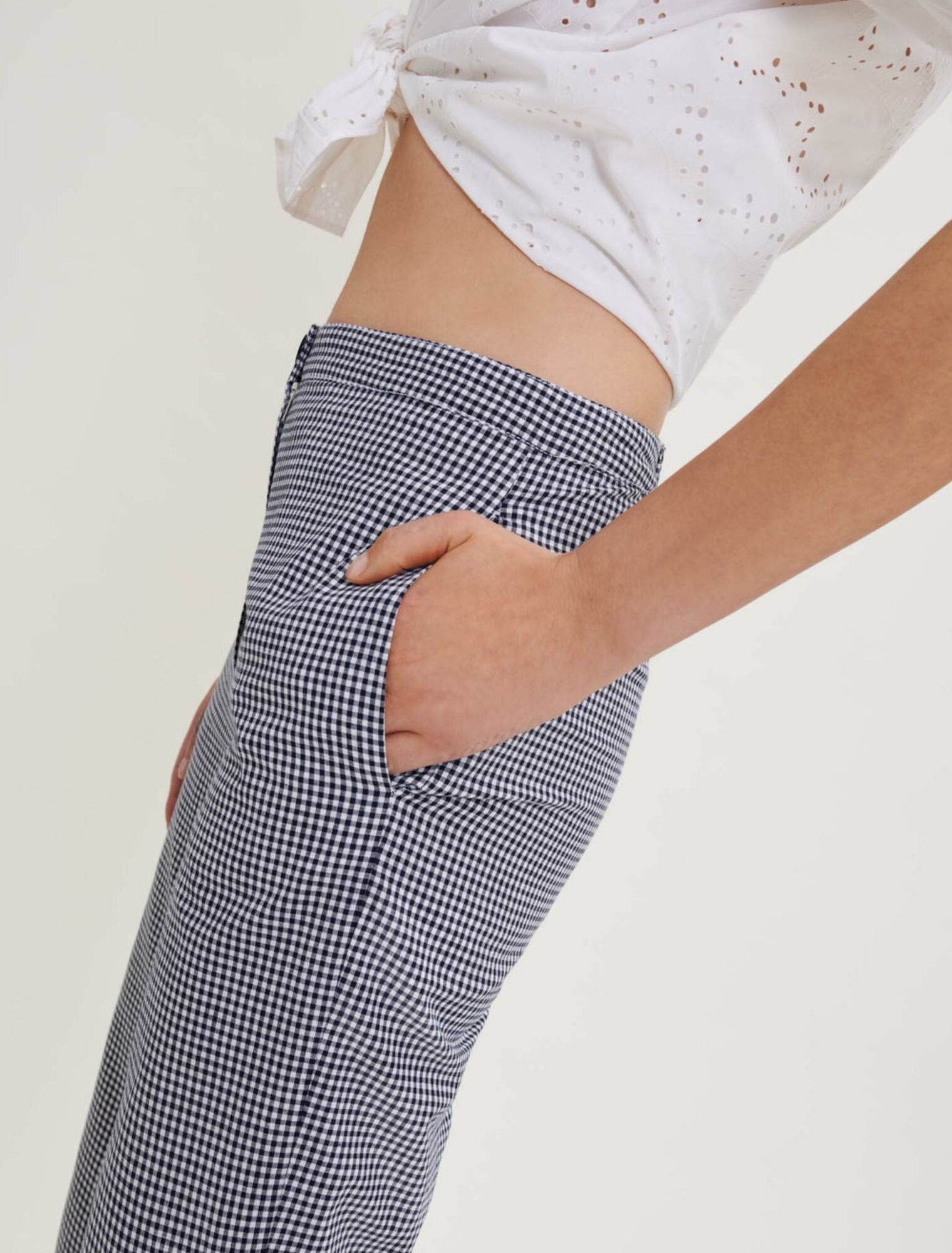 Gingham and lace pants