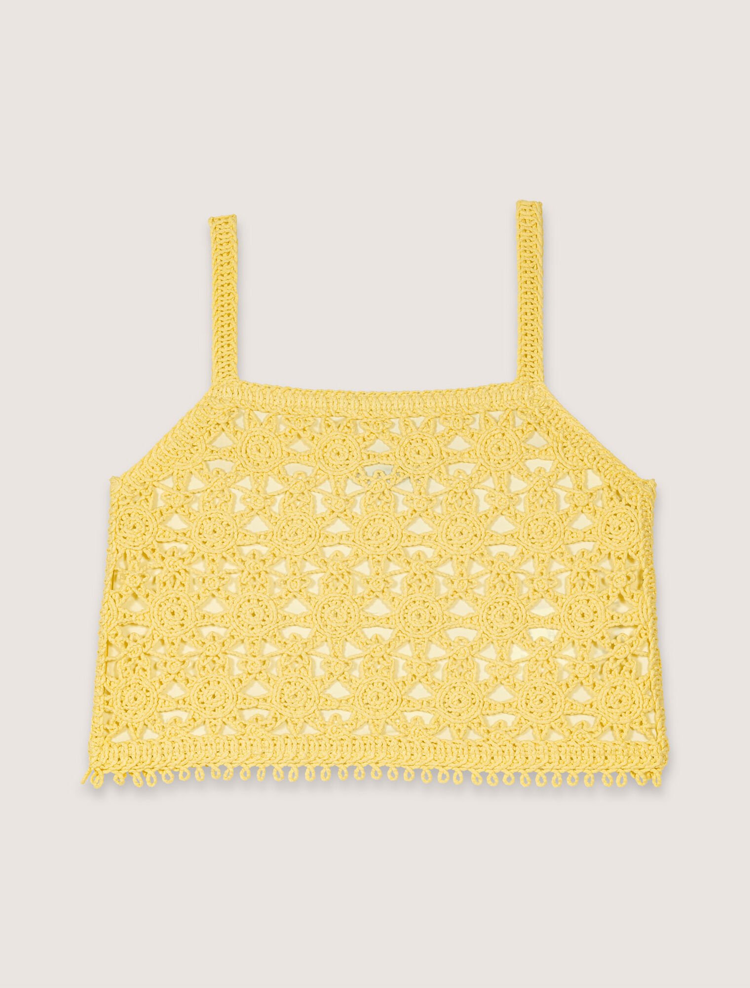 Crochet-knit top