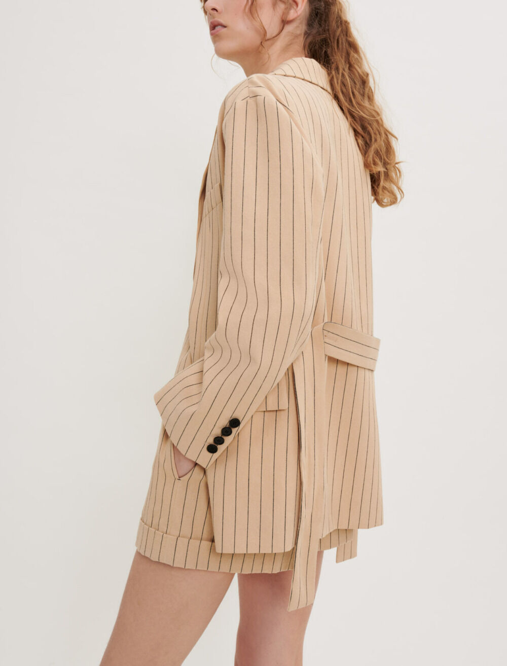 Belted striped jacket Belted striped jacket