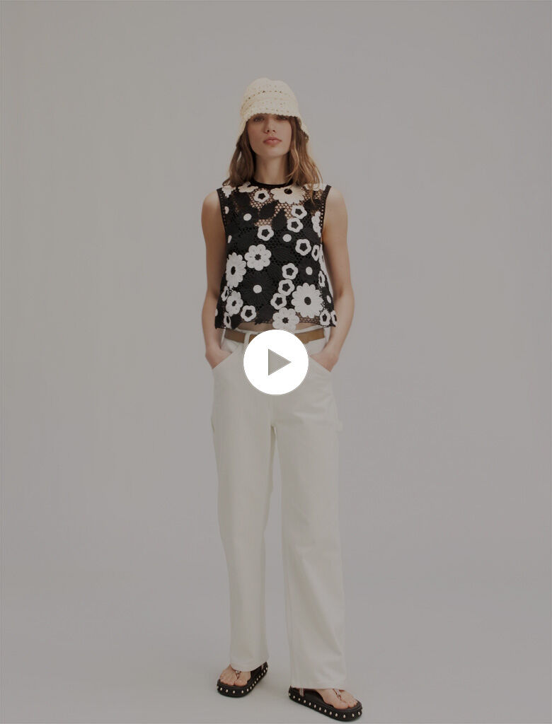 Floral crochet top Bicolor For Women | Maje Floral crochet top Bicolor For Women | Maje
