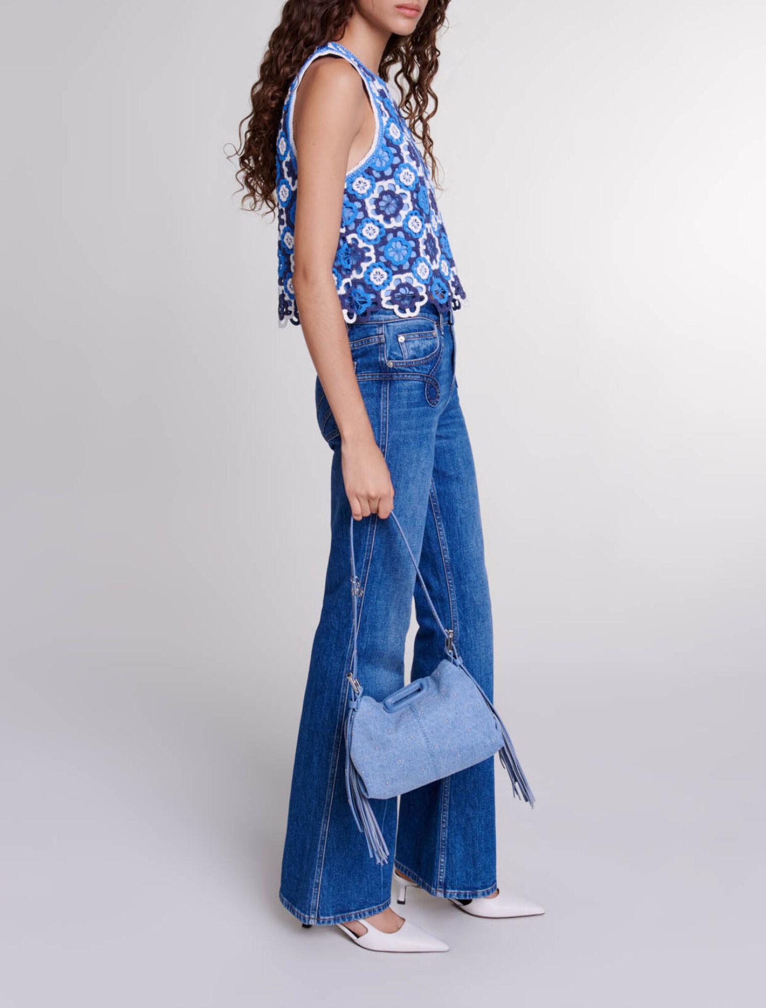 Three-tone crochet top