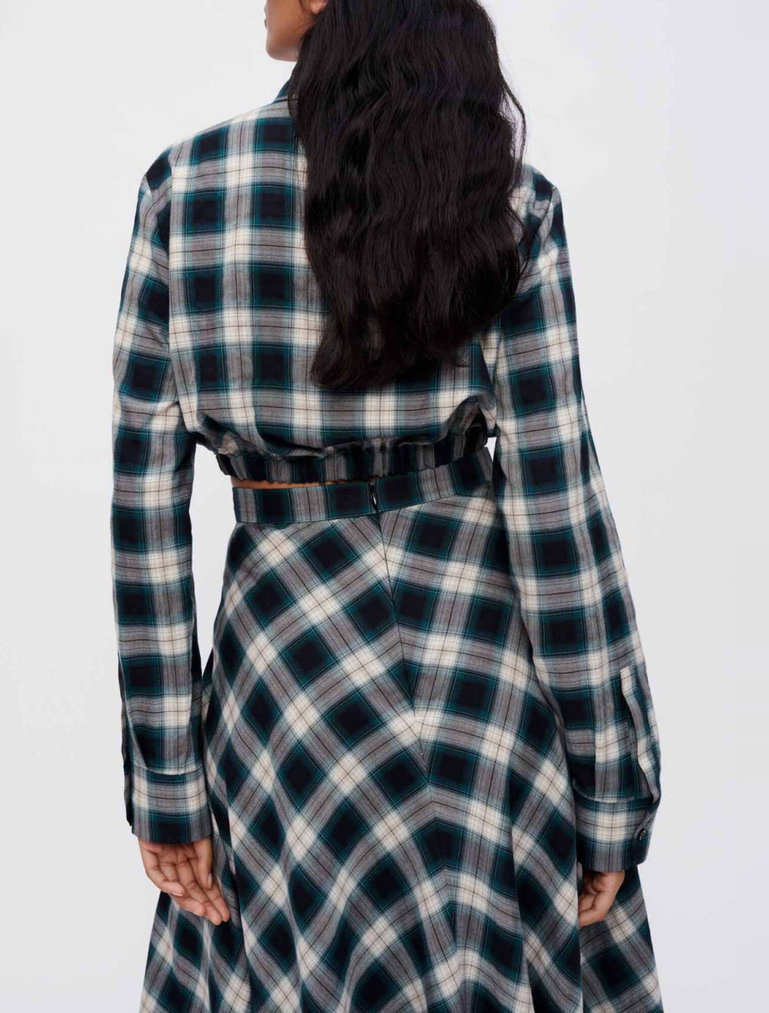 Cotton check cropped shirt