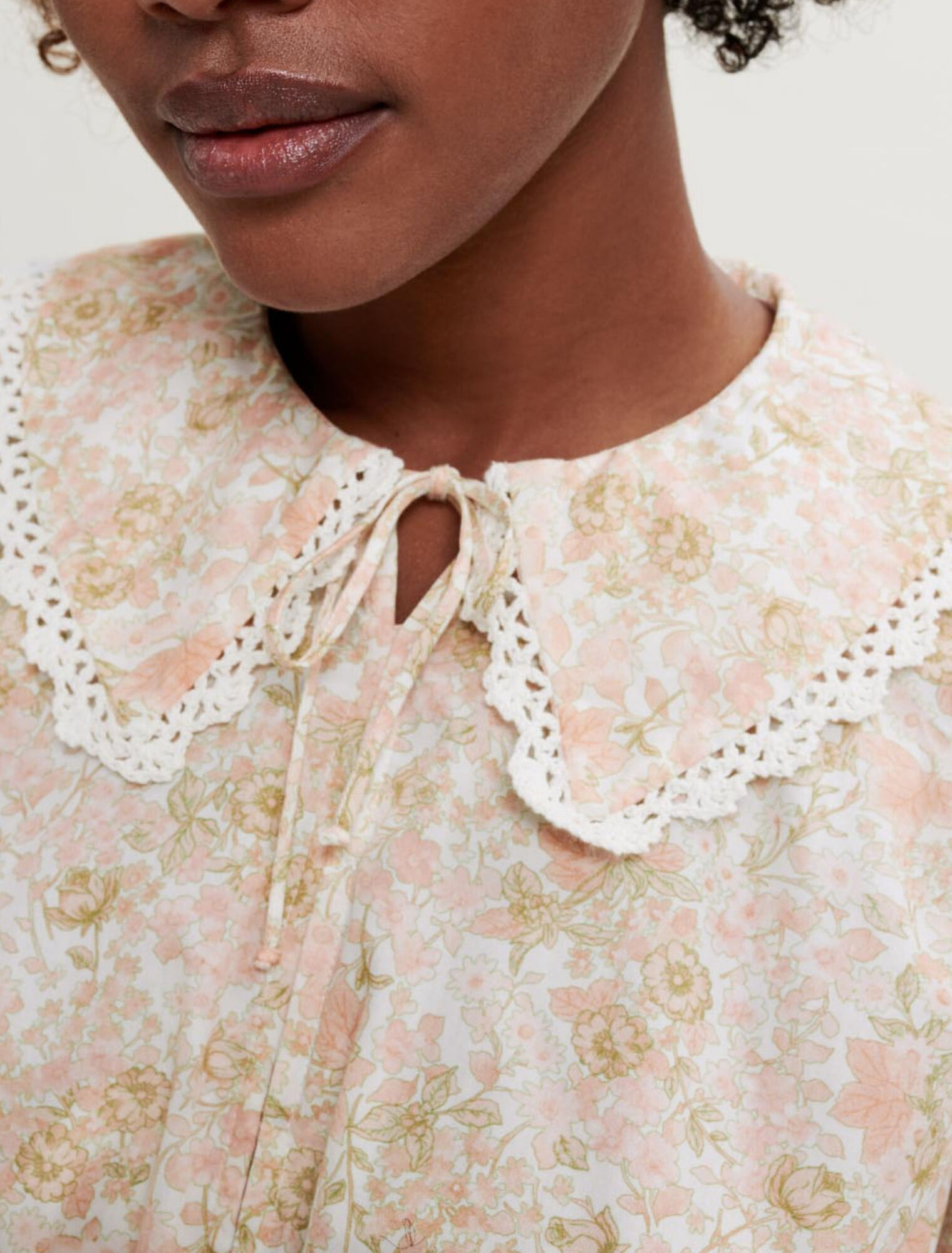 Small flower print cotton shirt
