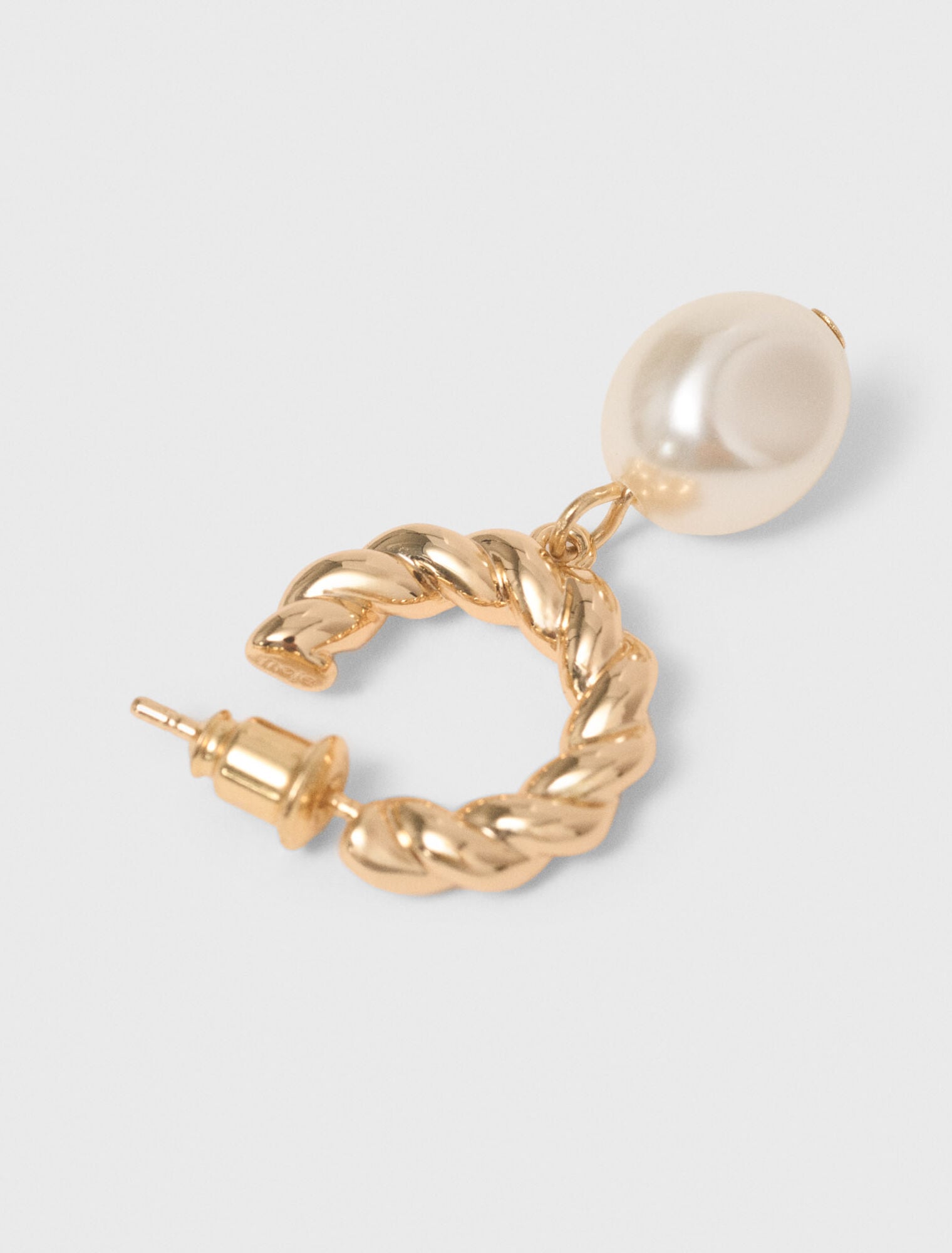 Twisted bead hoop earrings