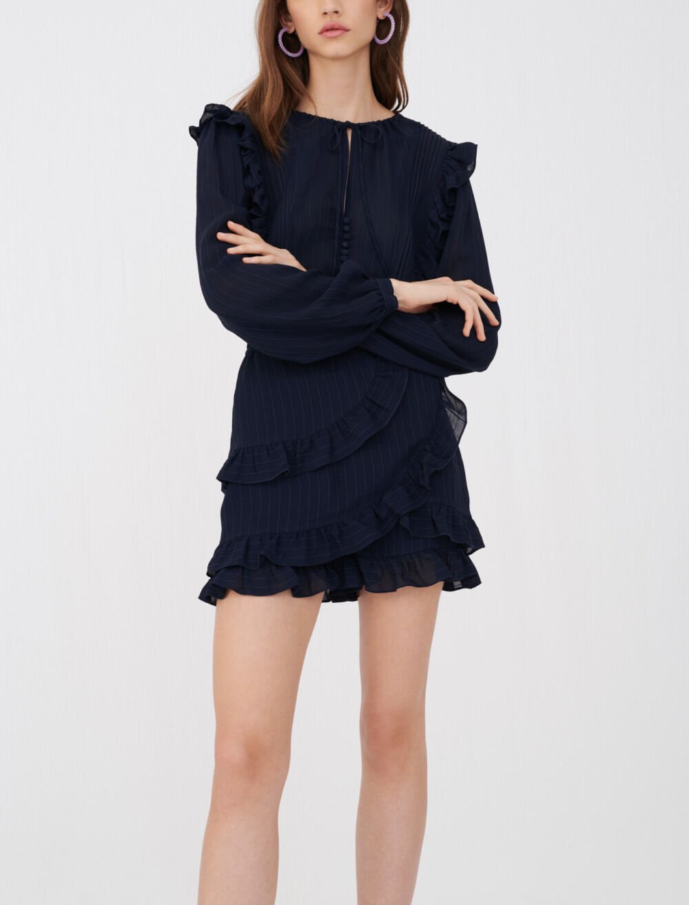 アメリMEDI RUFFLE KNIT ROMPERSブラックM新品未使用品 アメリMEDI RUFFLE KNIT ROMPERSブラックM新品未使用品 - メルカリ