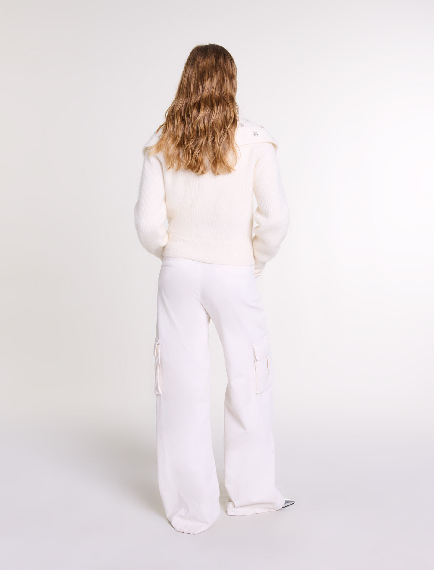 Cardigan with jewellery neck White For Women | Maje Cardigan with jewellery neck White For Women | Maje