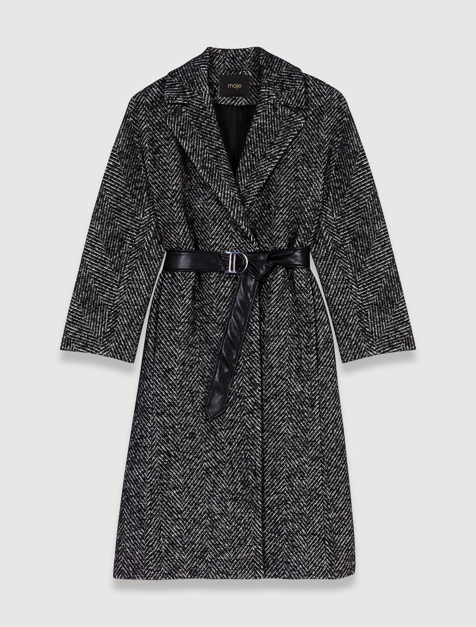 Long herringbone coat