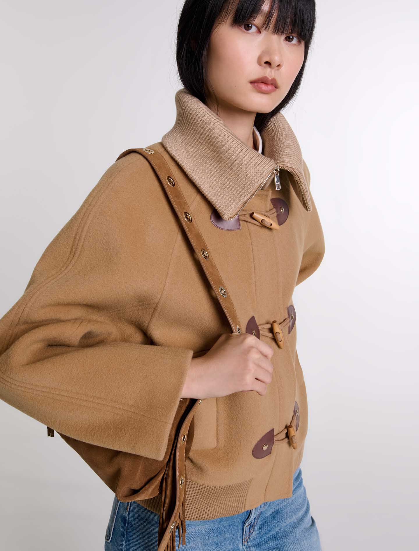 【新品】MANOF WOOL BEAVER 3WAY COAT JEShifangjiusu Men Notched Collar Trench Coat Winter Long