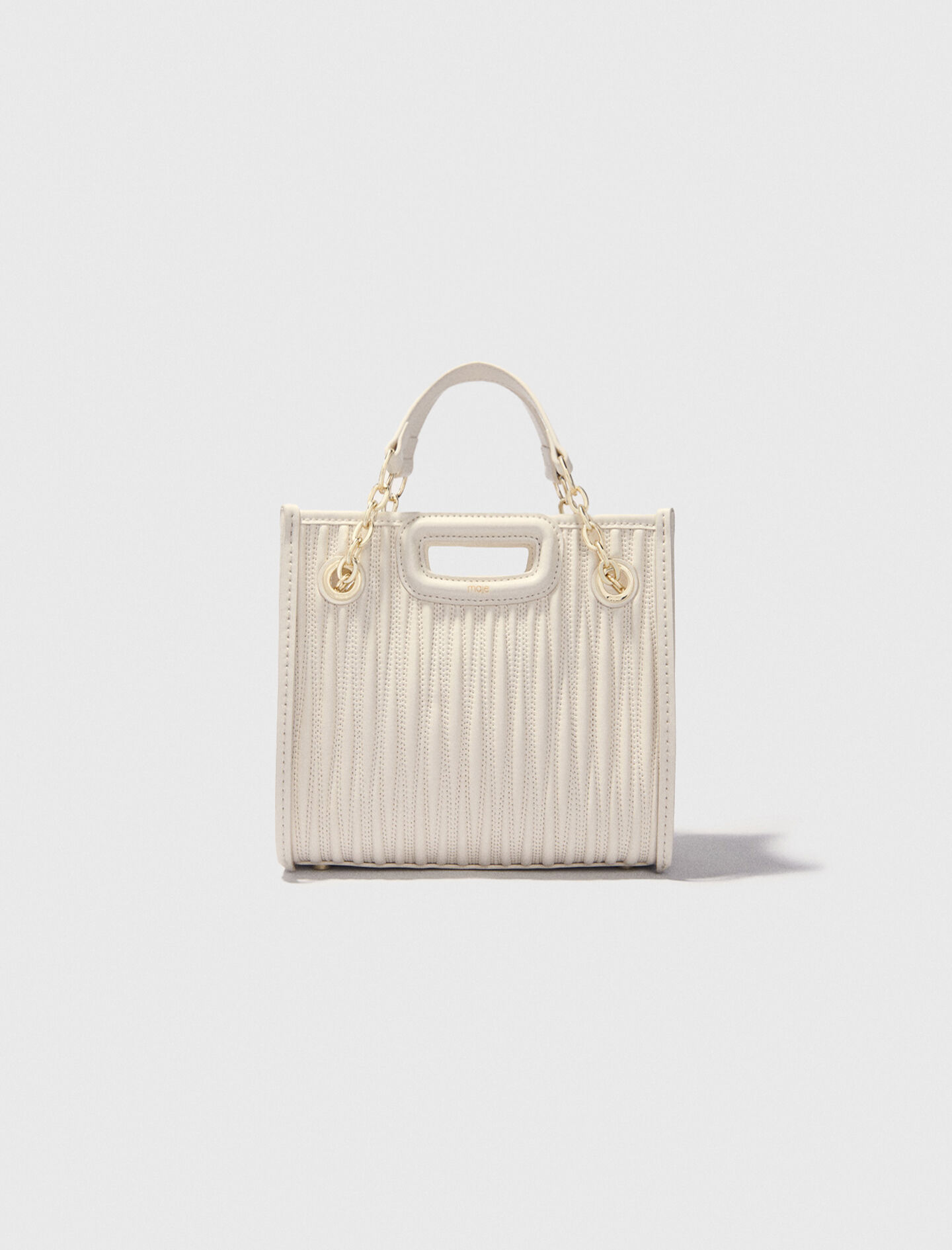 Mini quilted leather tote bag White For Women | Maje