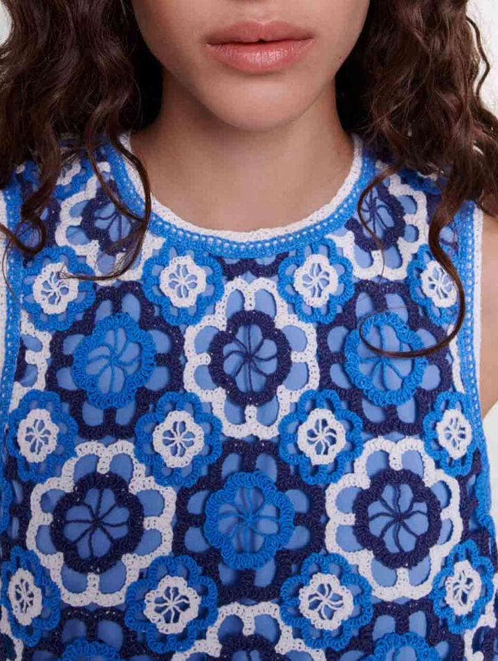 Three-tone crochet top