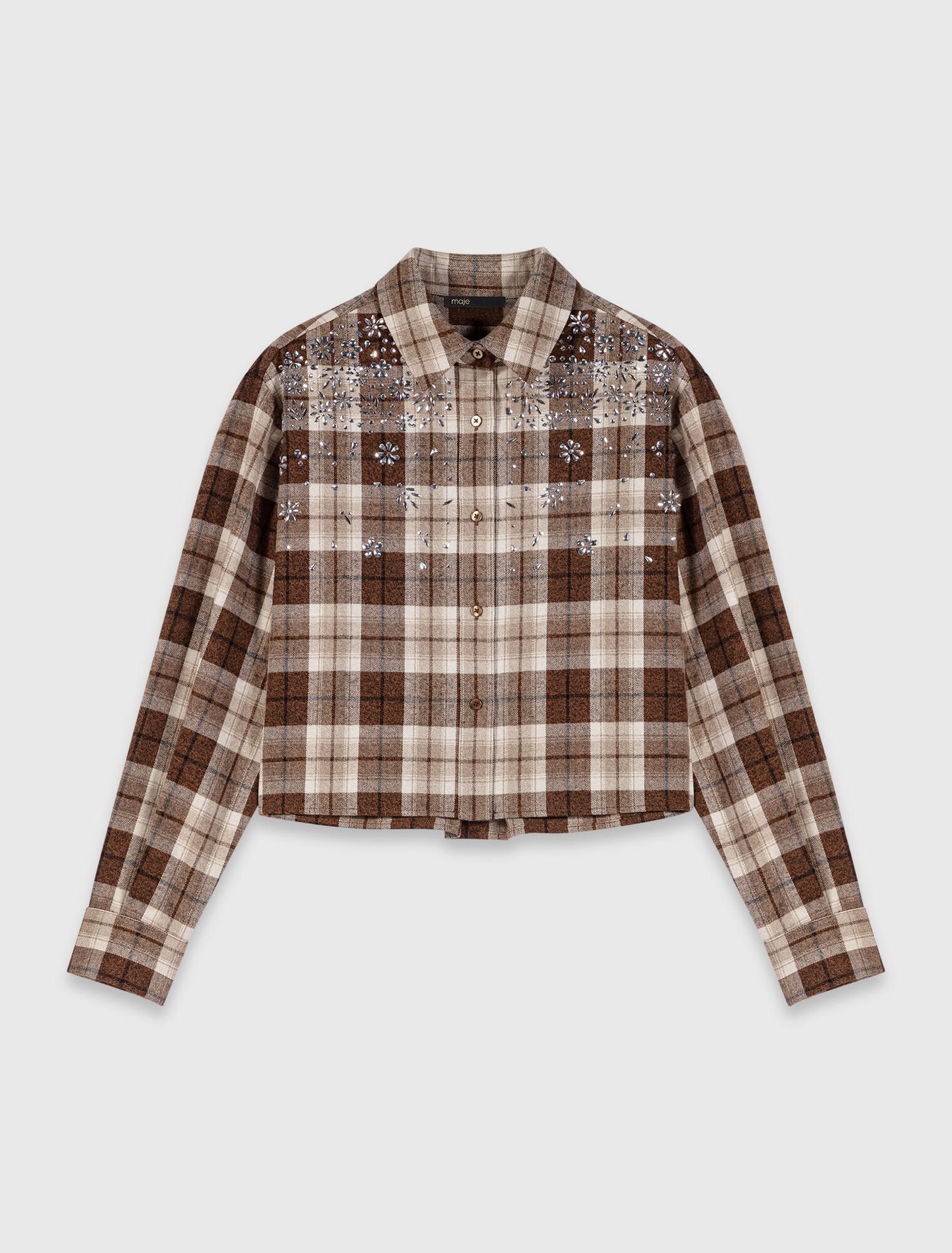 Rhinestone checked shirt Rhinestone checked shirt