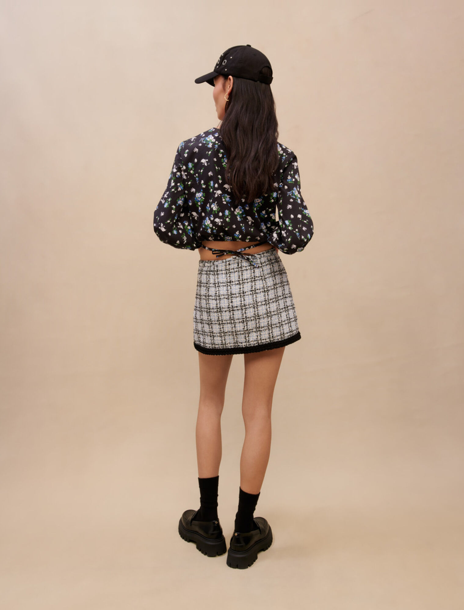 Floral top with tie
