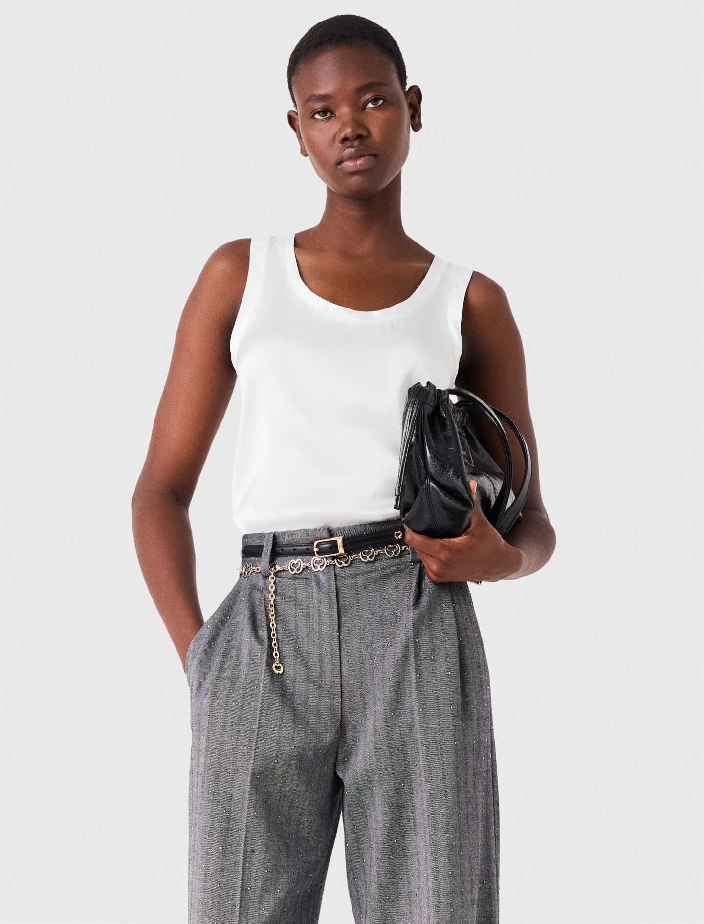 Silk tank top White For Women | Maje