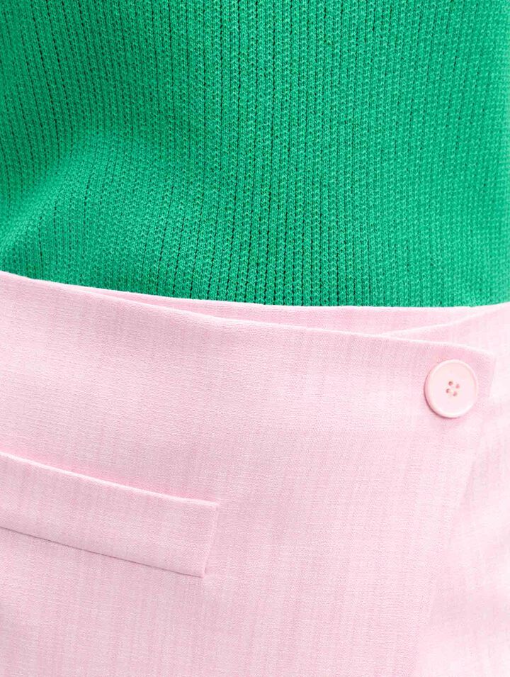 Pointelle knit crochet polo