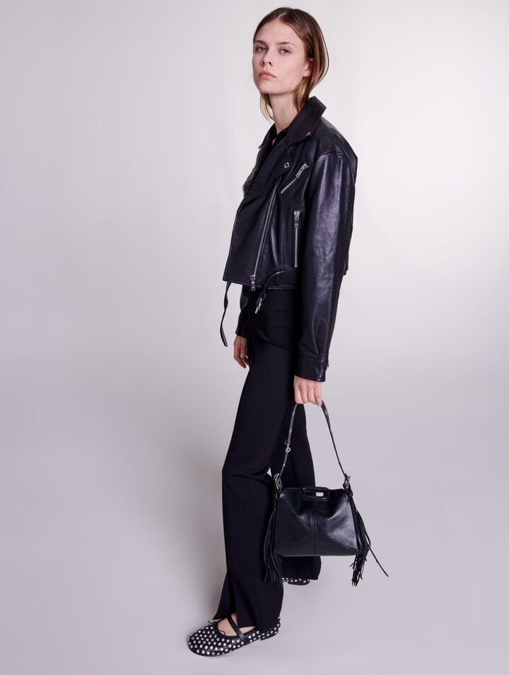 Black slit pants