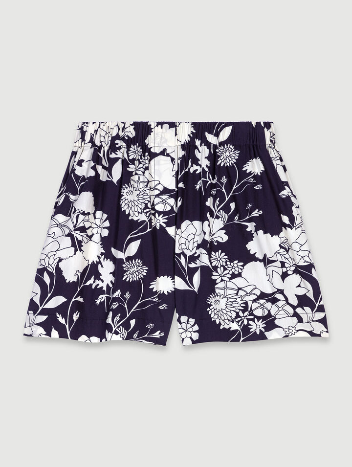 Patterned cotton shorts