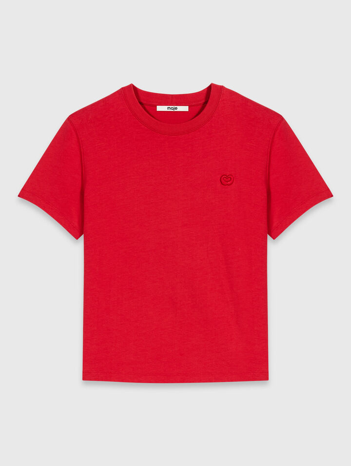 T-shirt with embroidered logo