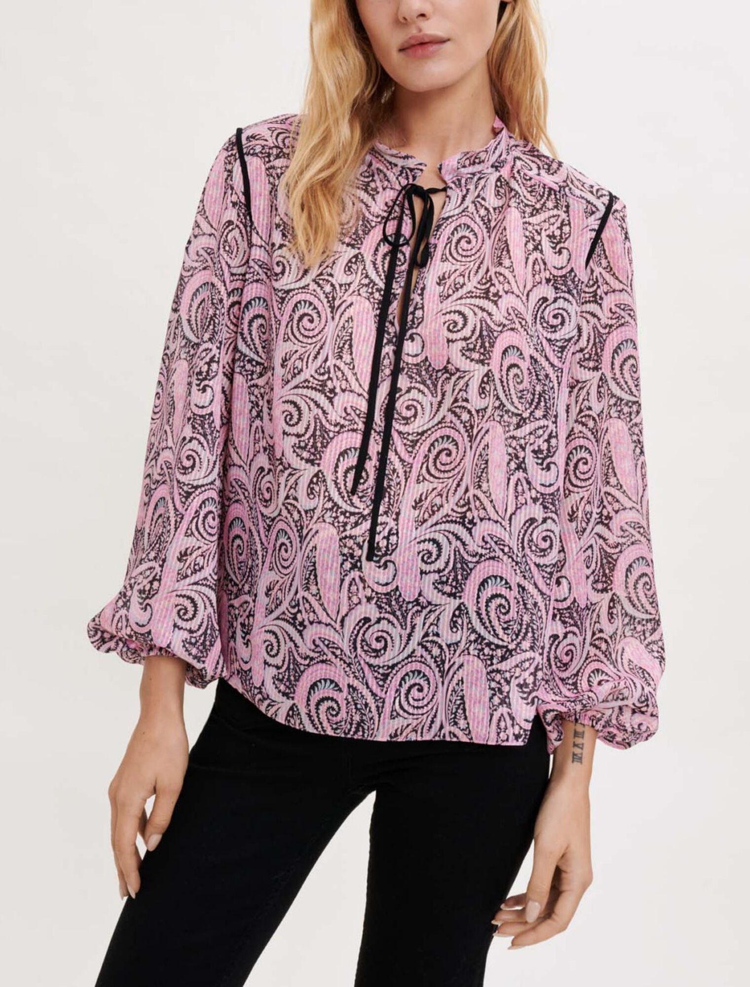 Paisley-print floaty top 