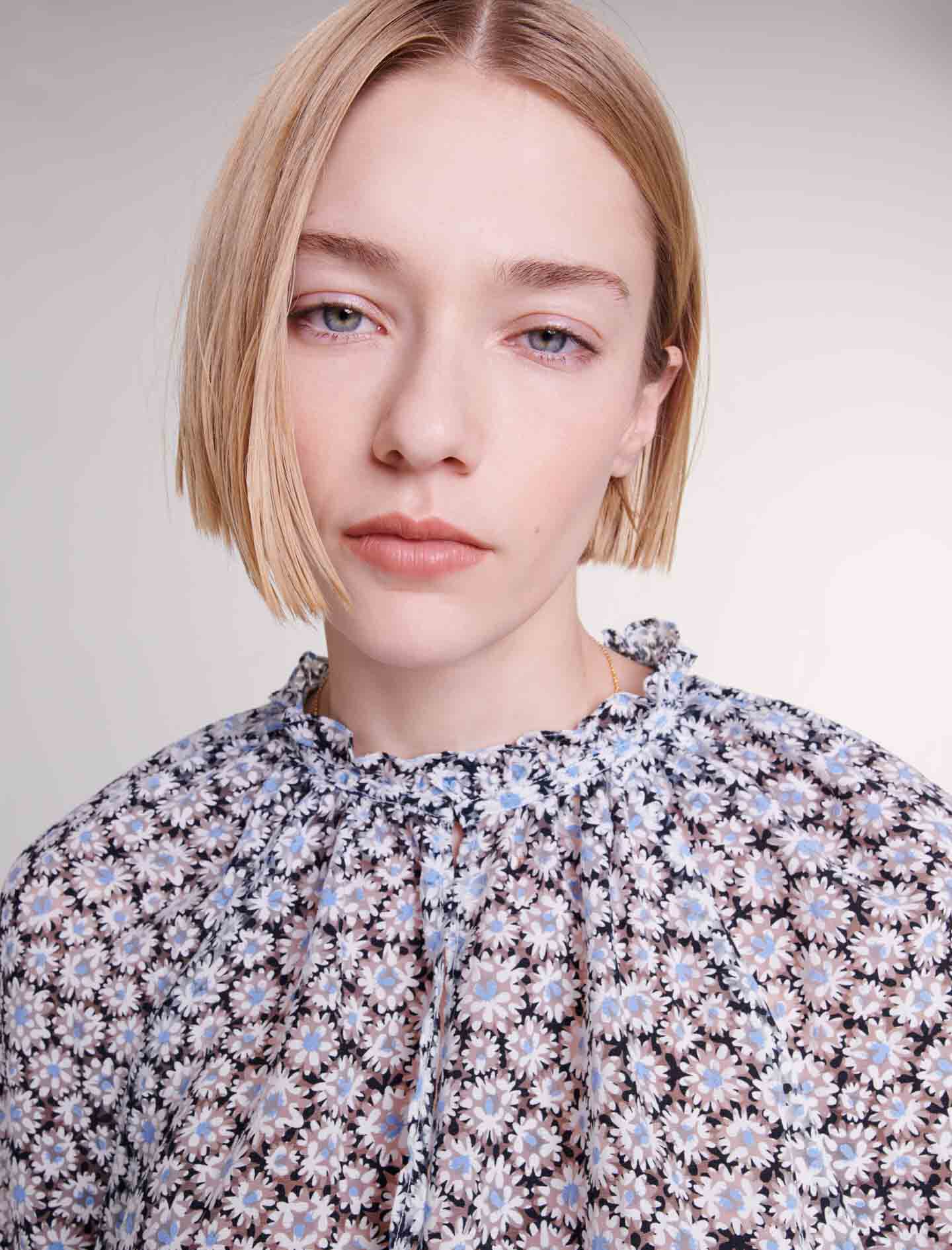 YILON MADE】Joli flower blouse White