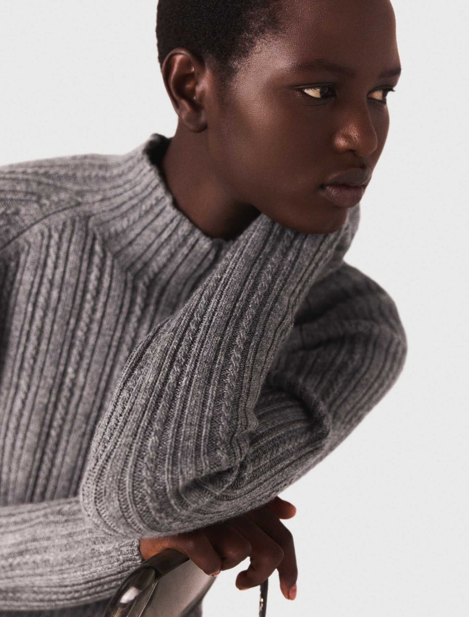 Knit dress with removable sweater