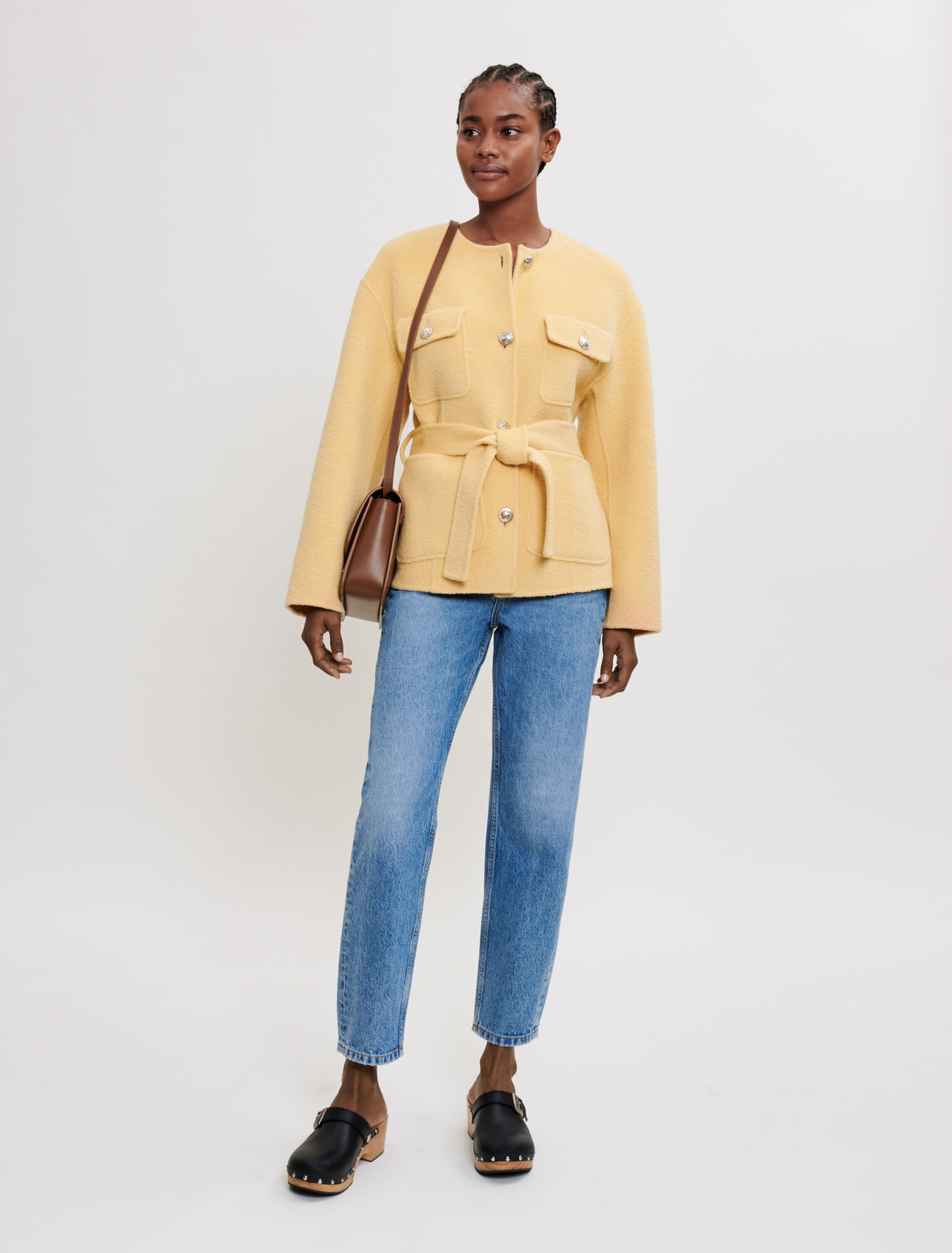 Belted double-faced coat
