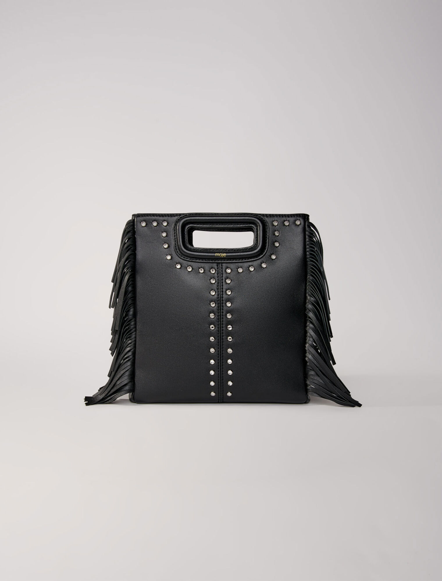 Fringed leather M bag