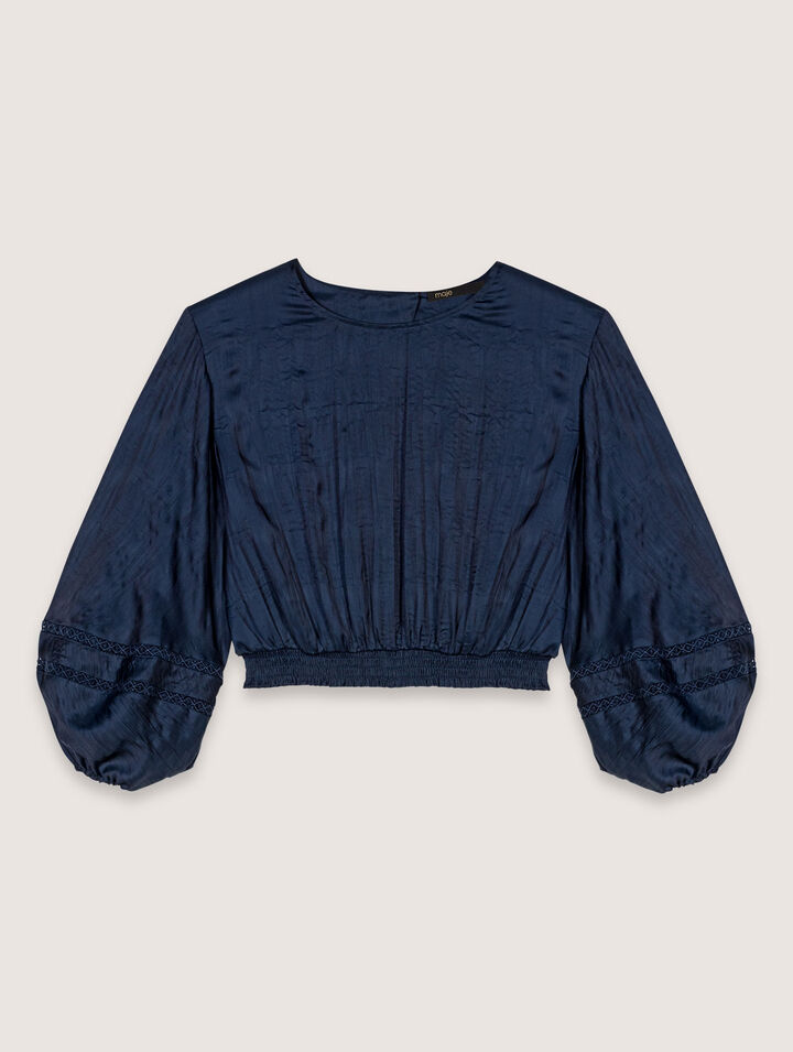 Satin-look cropped top