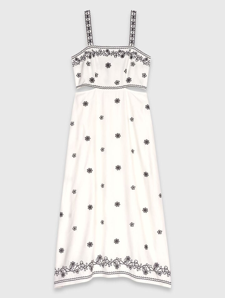 Embroidered cut-out maxi dress