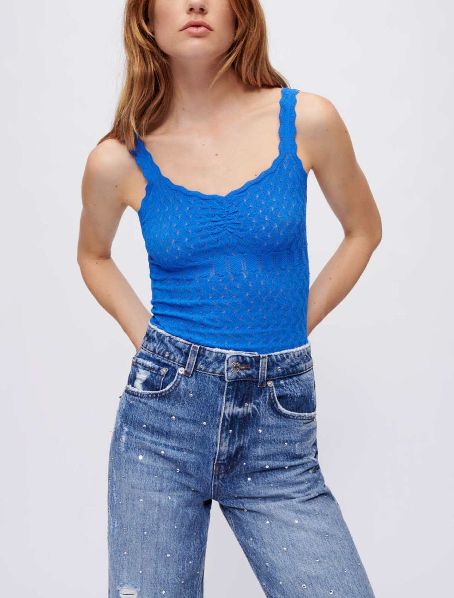 Pointelle tank top