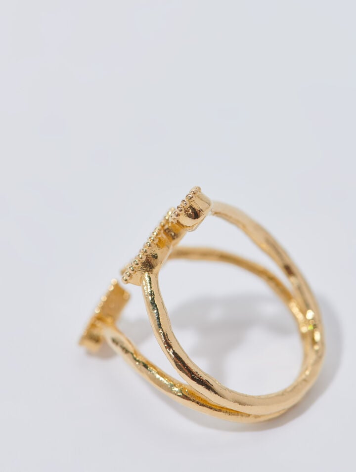 Rhinestone-embellished ring