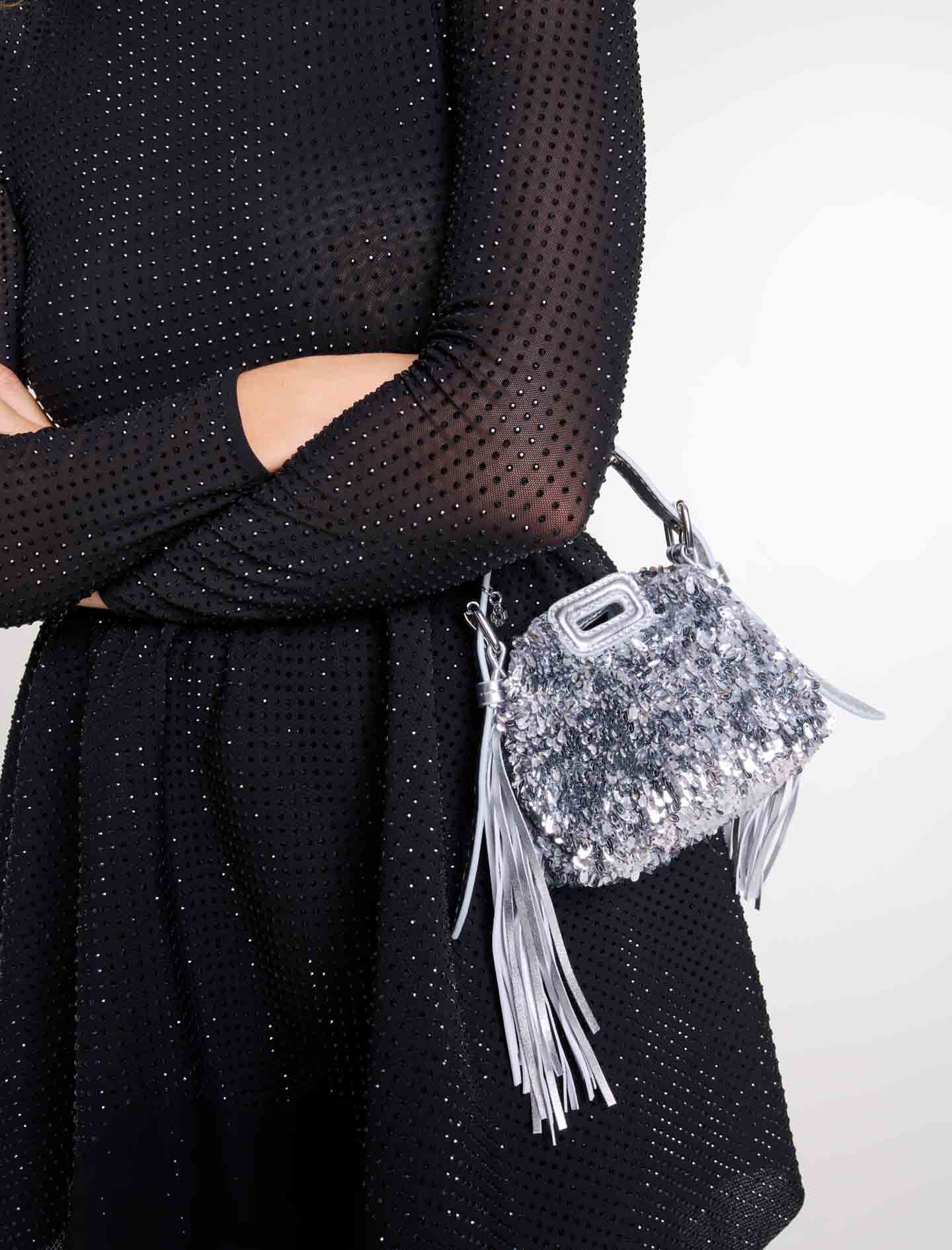Miss M Nano bag with silver sequins Black / Gray For Women Miss M Nano bag with silver sequins Black / Gray For Women