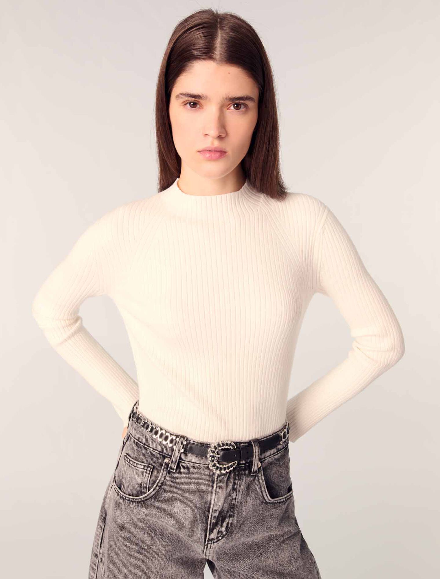 Rib knit jumper