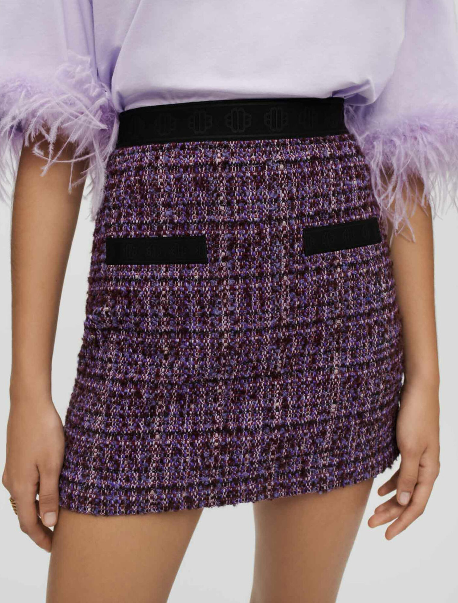 Purple tweed skirt with contrasts