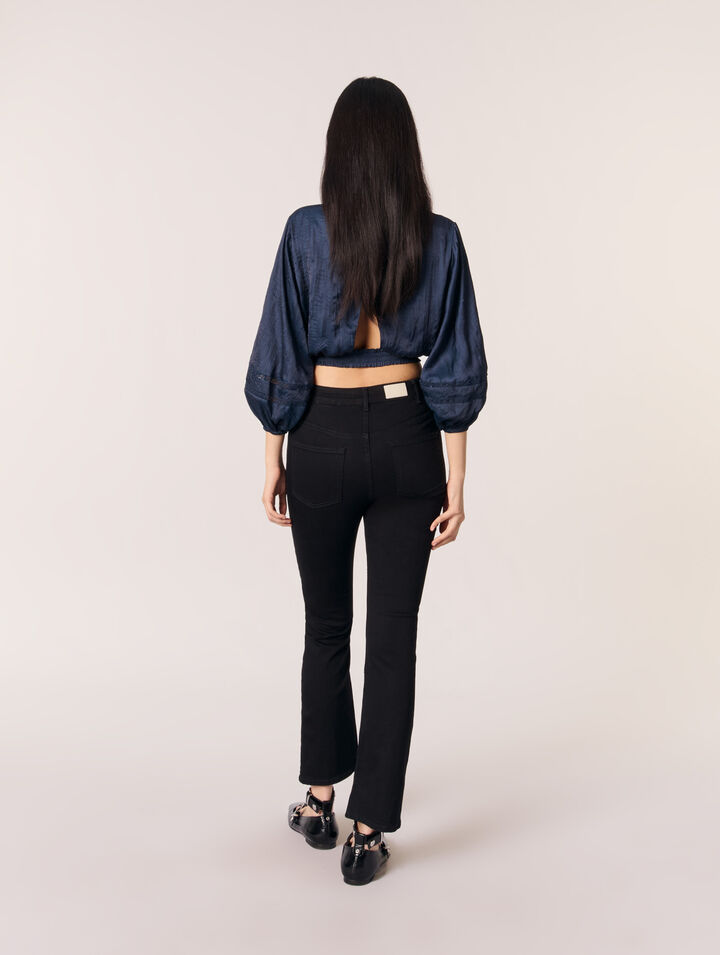 Satin-look cropped top