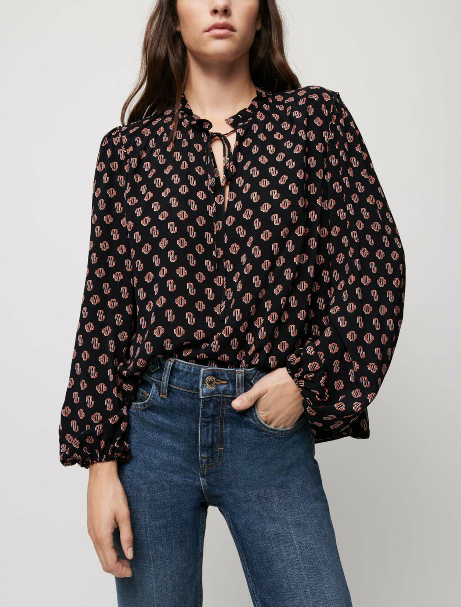 Printed muslin top
