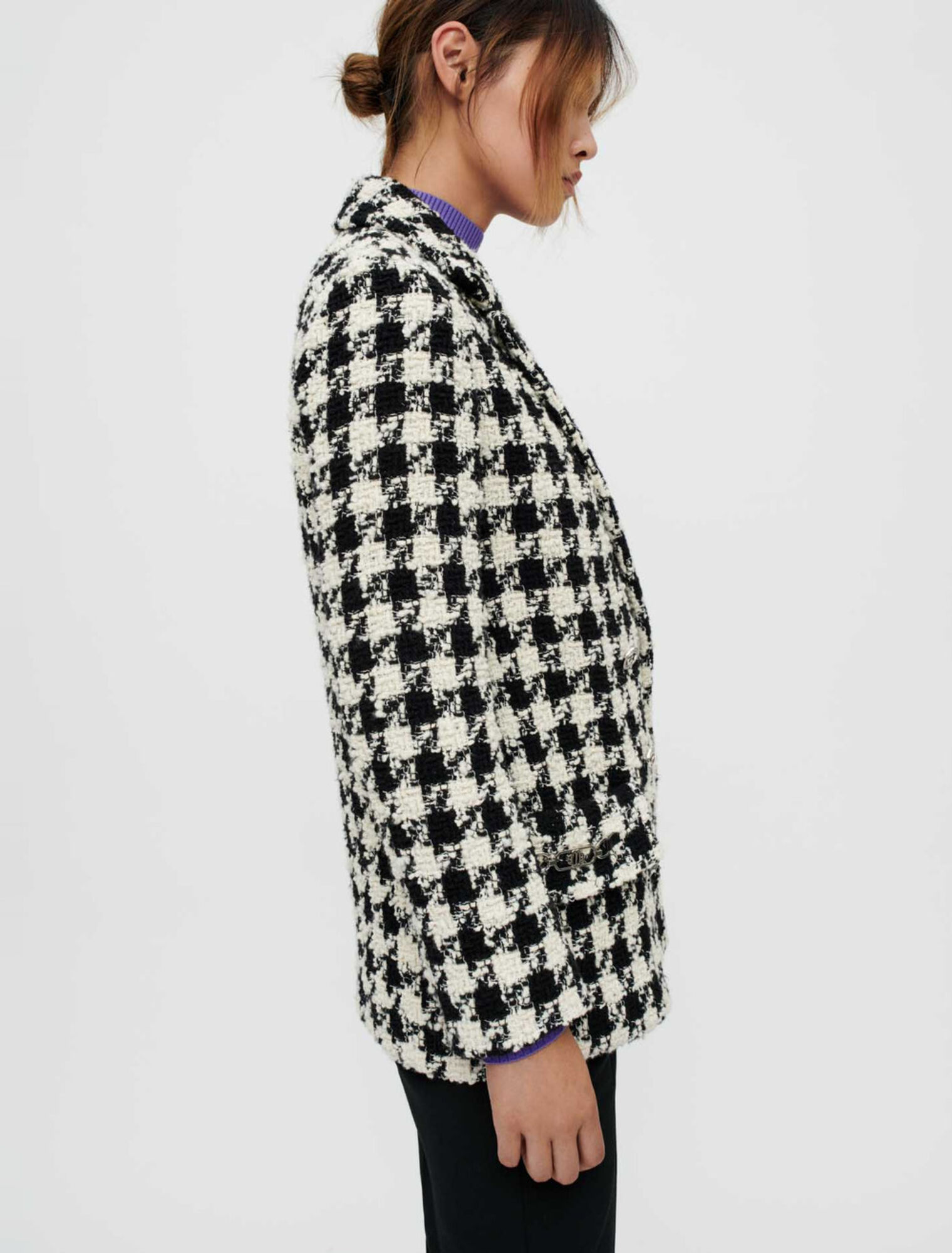 Wide, thick houndstooth jacket