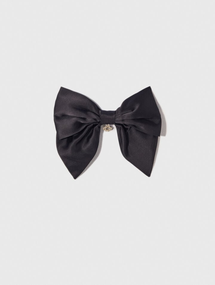 Satin-effect bow barrette