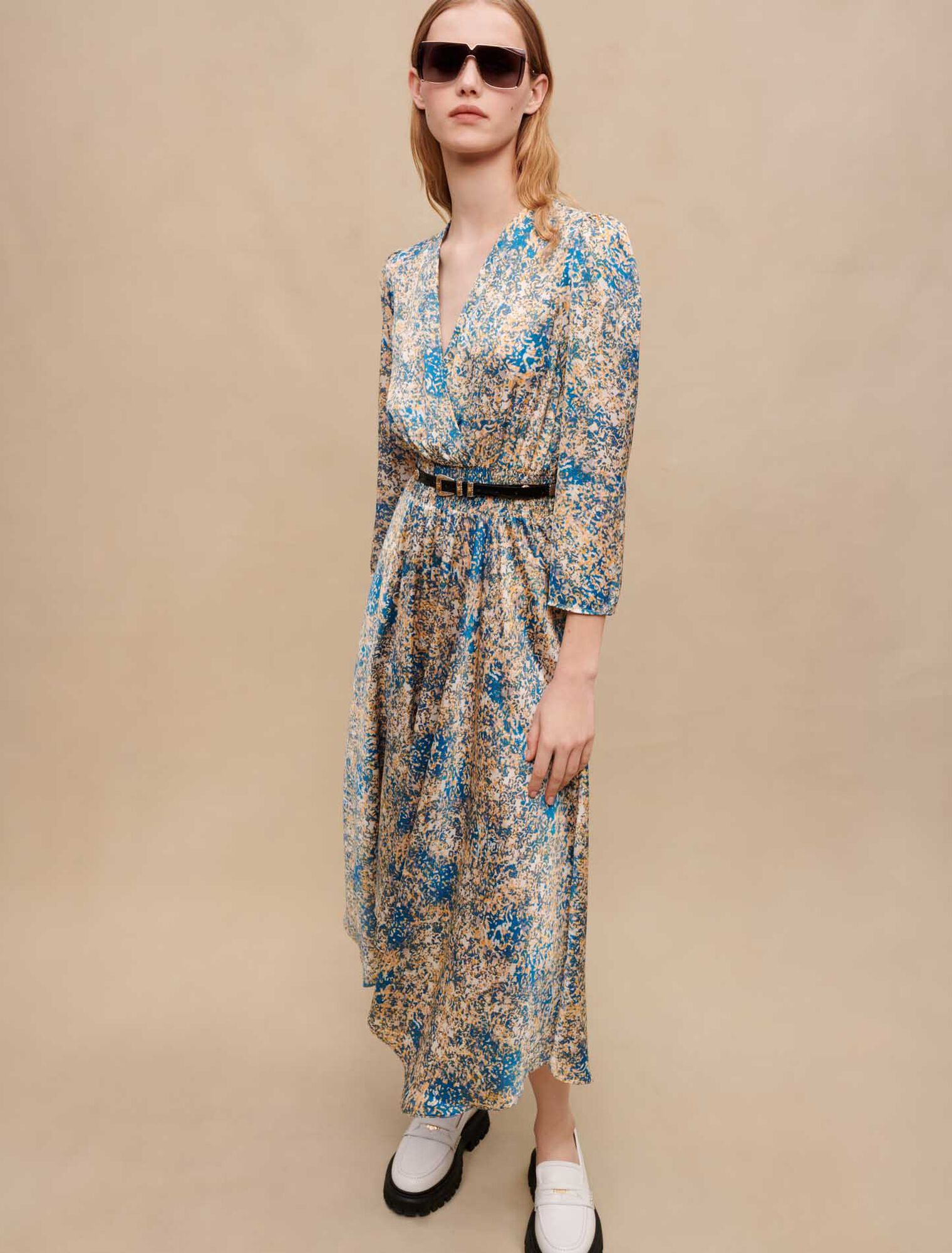 Asymmetric animal-print dress
