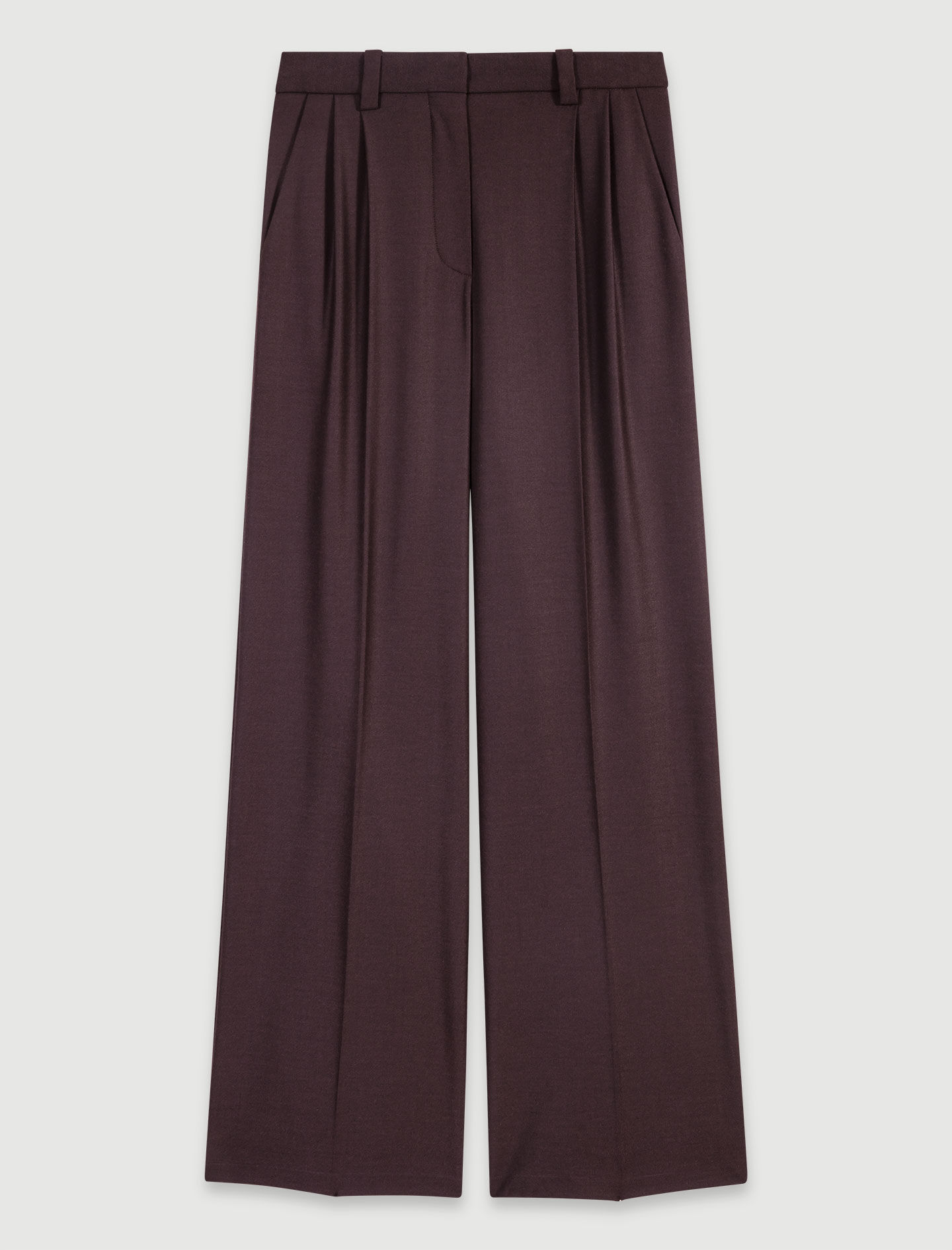 パンツ SIGNATURE One-piece wide slacks Deep brown SA-M5 Wide-leg suit trousers Brown For Women | Maje