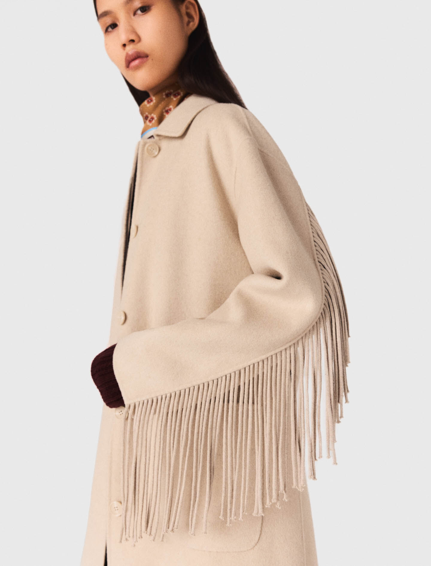 Long wool coat Natural For Women | Maje