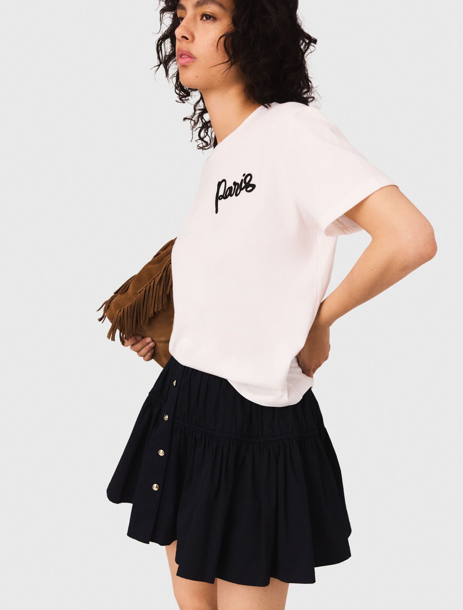 T-shirt with embroidered Paris logo