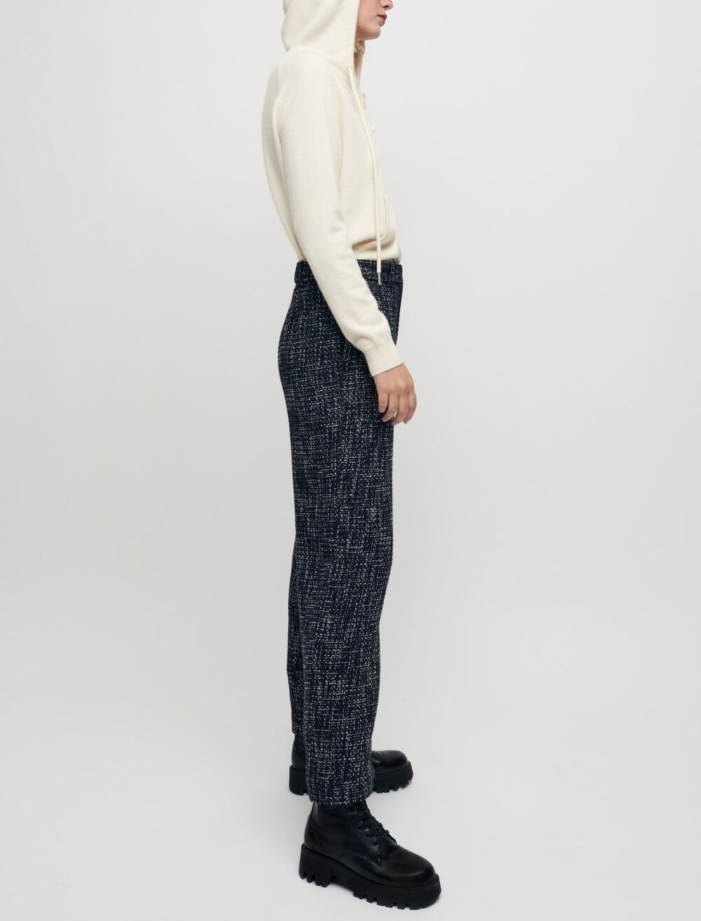Wide-leg tweed-style trousers Wide-leg tweed-style trousers