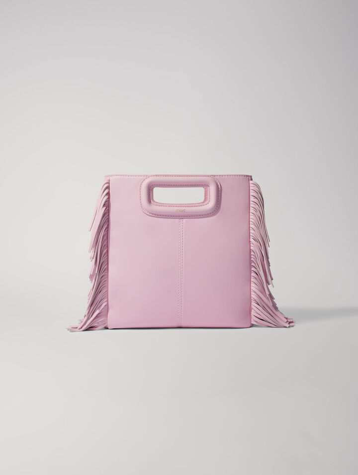 Smooth leather M bag with fringing